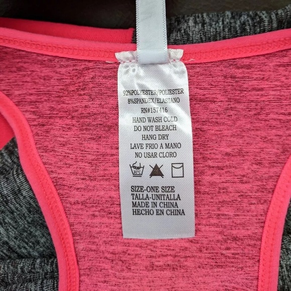 NWOT~NEW MIX 2 matching pieces of Workout Activewear gear Gray Hot Pink One Size - Picture 4 of 11
